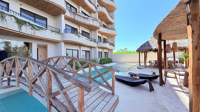 Departamento boutique con diseño Tulum en Marina Mazatlán