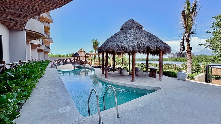 Departamento boutique con diseño Tulum en Marina Mazatlán
