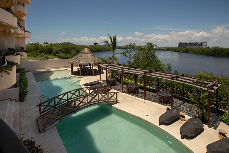 Departamento boutique con diseño Tulum en Marina Mazatlán